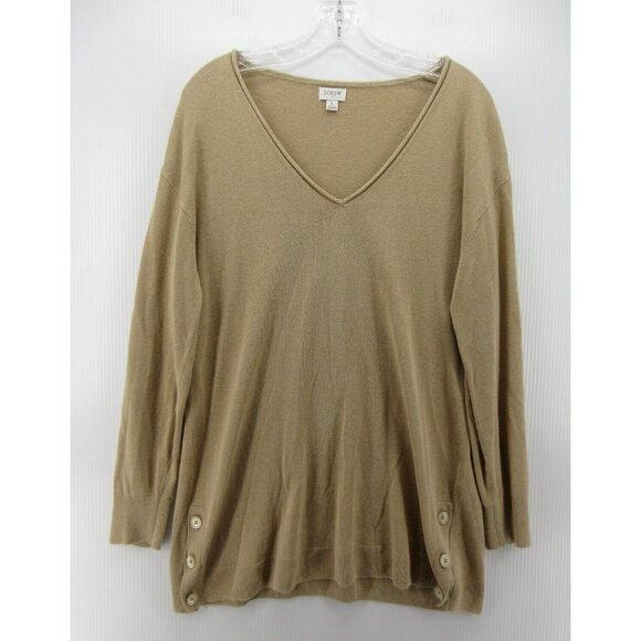 J.CREW Sweaters - J Crew Sweater Large Linen Pullover Preppy V-Neck Lagenlook Cottage